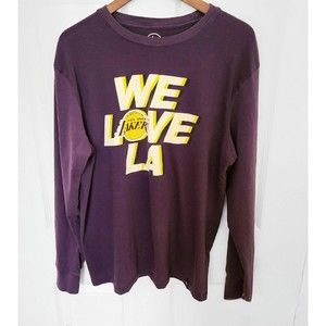 Los Angeles Lakers Men's T Shirt Extra Large Purple Long Sleeve ‘47 Brand